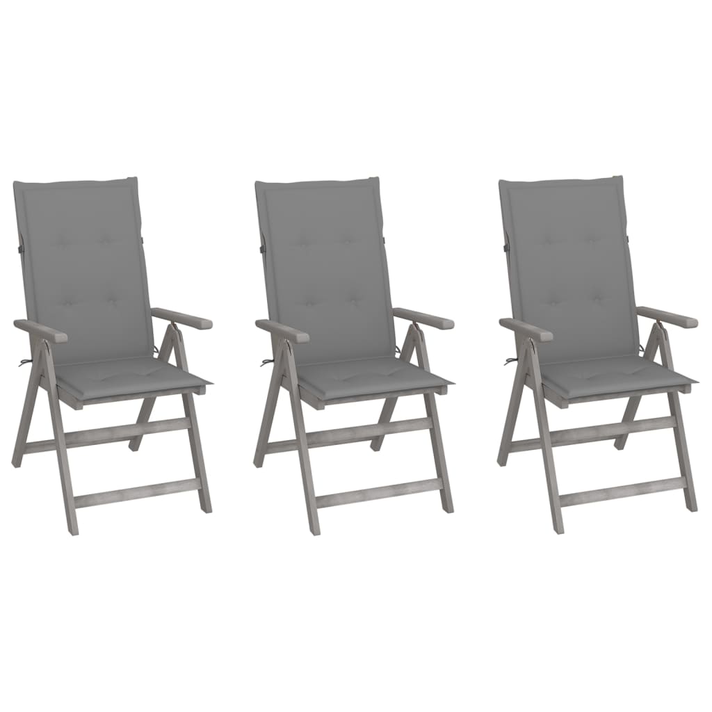 Garden Reclining Chairs 2 Pcs With Cushions Solid Wood Acacia
