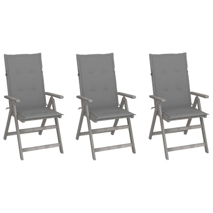 Garden Reclining Chairs 2 Pcs With Cushions Solid Wood Acacia