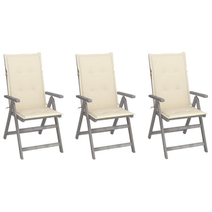 Garden Reclining Chairs 2 Pcs With Cushions Solid Wood Acacia
