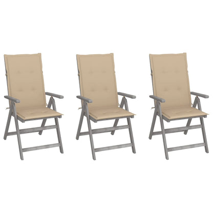 Garden Reclining Chairs 2 Pcs With Cushions Solid Wood Acacia