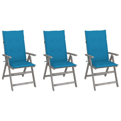 Garden Reclining Chairs 2 Pcs With Cushions Solid Wood Acacia