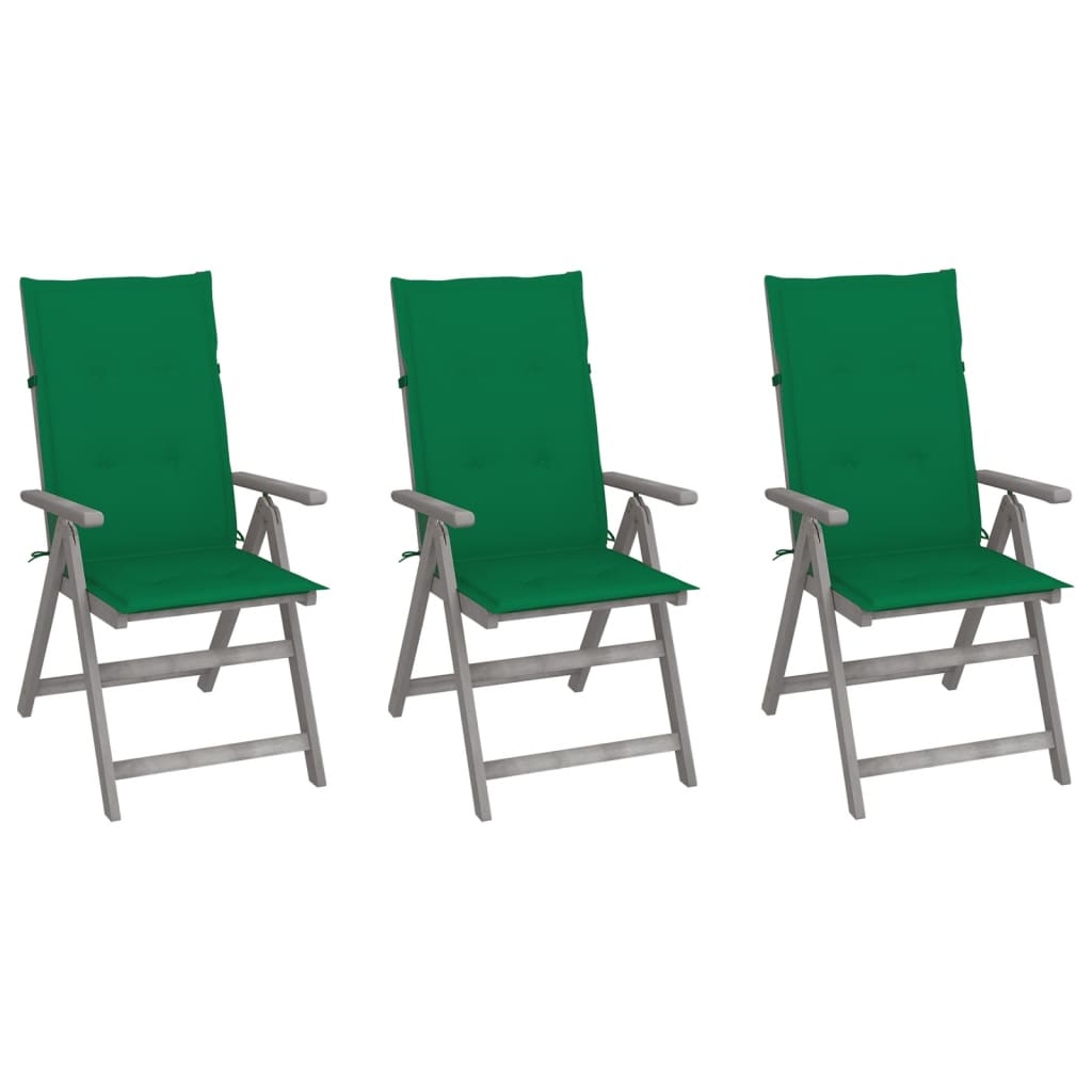 Garden Reclining Chairs 2 Pcs With Cushions Solid Wood Acacia