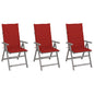 Garden Reclining Chairs 2 Pcs With Cushions Solid Wood Acacia
