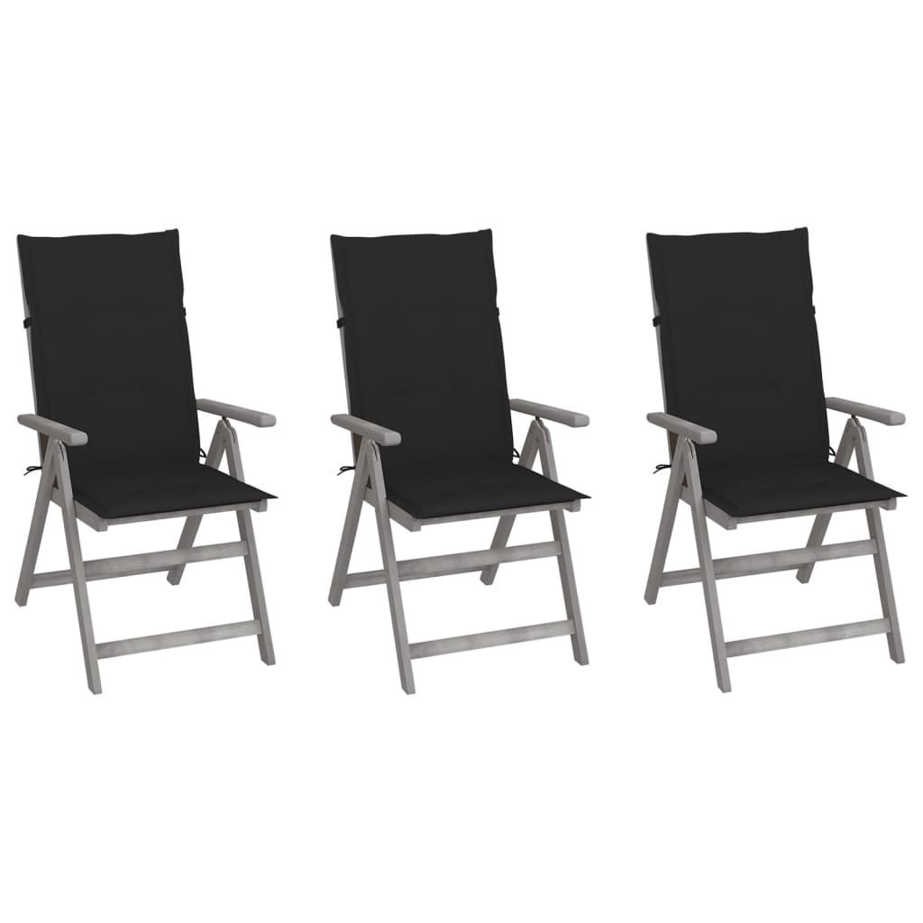 Garden Reclining Chairs 2 Pcs With Cushions Solid Wood Acacia
