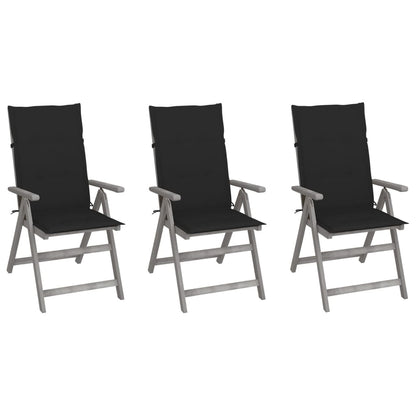 Garden Reclining Chairs 2 Pcs With Cushions Solid Wood Acacia