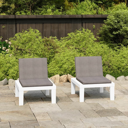 Garden Lounge Chairs With Cushions 2 Pcs Plastic