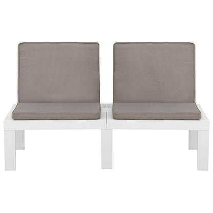 Garden Lounge Benches With Cushions 2 Pcs Plastic