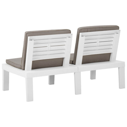 Garden Lounge Benches With Cushions 2 Pcs Plastic