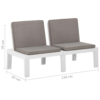 Garden Lounge Benches With Cushions 2 Pcs Plastic