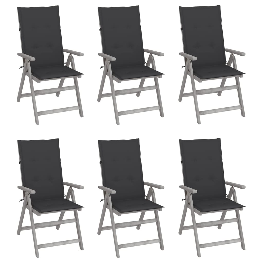Garden Reclining Chairs 2 Pcs With Cushions Solid Wood Acacia
