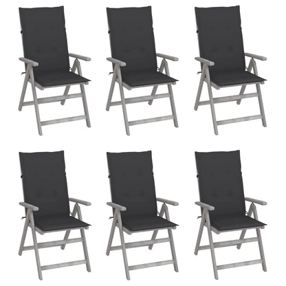 Garden Reclining Chairs 2 Pcs With Cushions Solid Wood Acacia