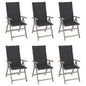 Garden Reclining Chairs 2 Pcs With Cushions Solid Wood Acacia