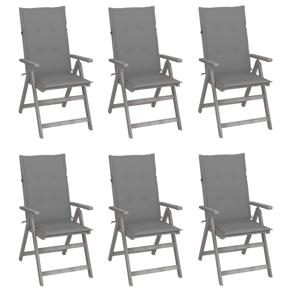 Garden Reclining Chairs 2 Pcs With Cushions Solid Wood Acacia