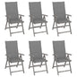 Garden Reclining Chairs 2 Pcs With Cushions Solid Wood Acacia