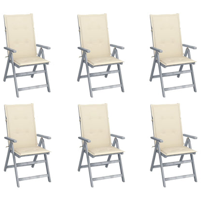Garden Reclining Chairs 2 Pcs With Cushions Solid Wood Acacia