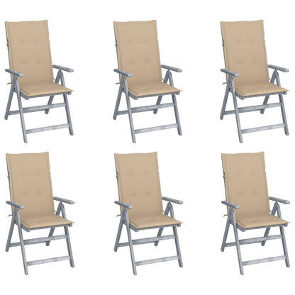 Garden Reclining Chairs 2 Pcs With Cushions Solid Wood Acacia