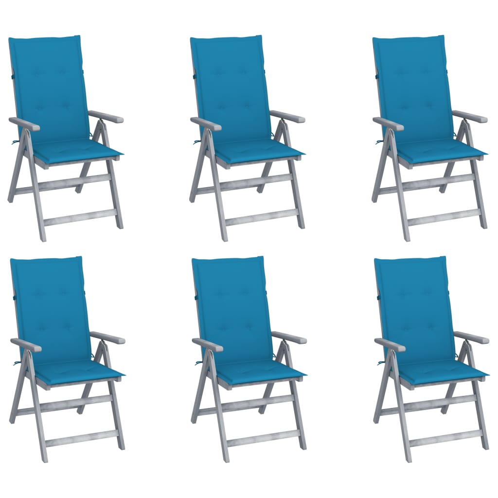 Garden Reclining Chairs 2 Pcs With Cushions Solid Wood Acacia