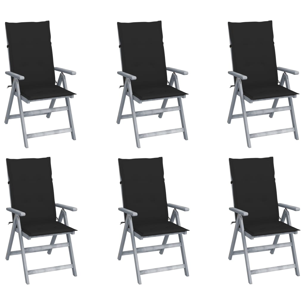 Garden Reclining Chairs 2 Pcs With Cushions Solid Wood Acacia