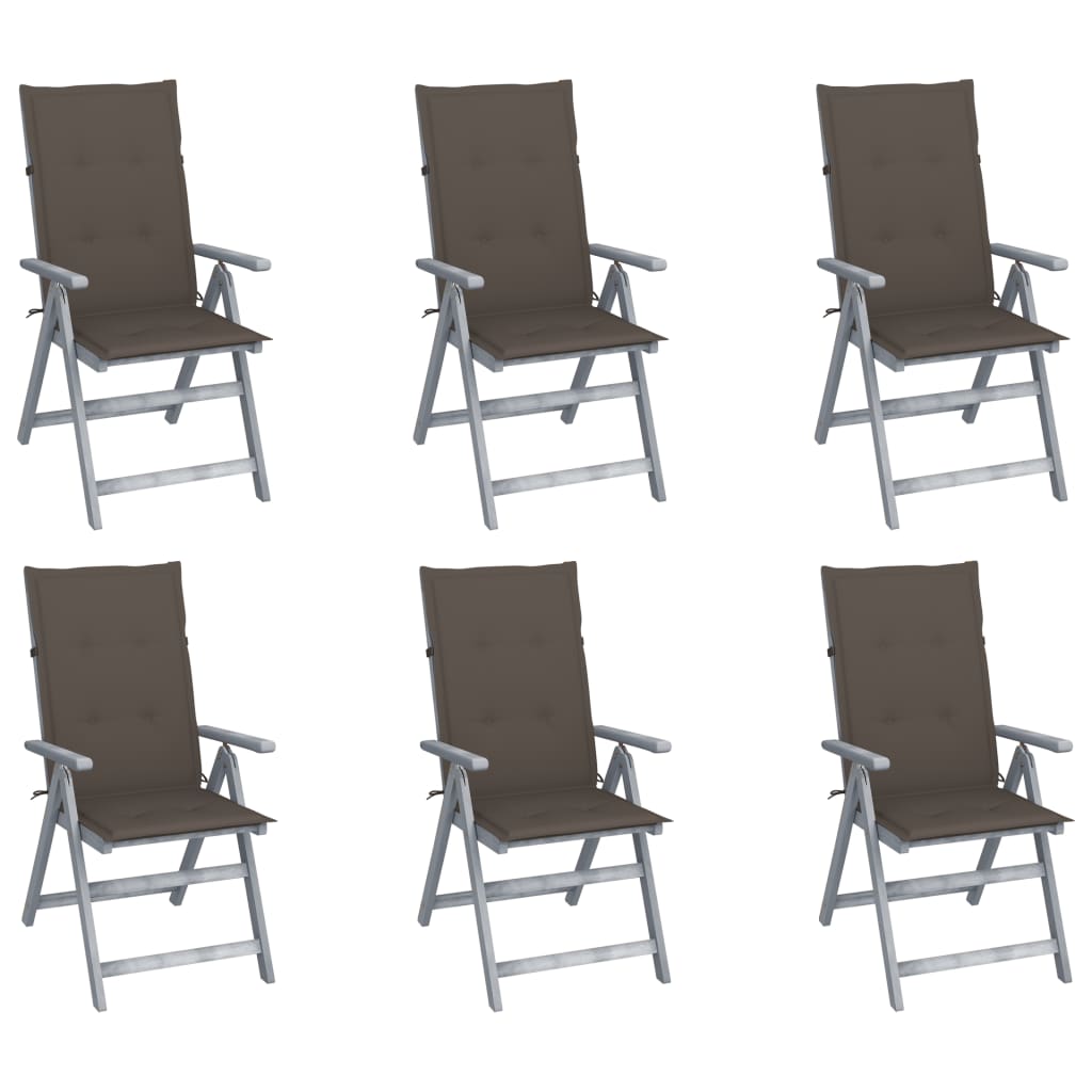 Garden Reclining Chairs 2 Pcs With Cushions Solid Wood Acacia