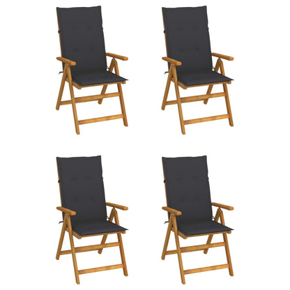 Garden Reclining Chairs 2 Pcs With Cushions Solid Acacia Wood