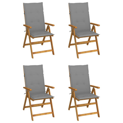 Garden Reclining Chairs 2 Pcs With Cushions Solid Acacia Wood