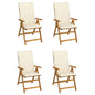 Garden Reclining Chairs 2 Pcs With Cushions Solid Acacia Wood