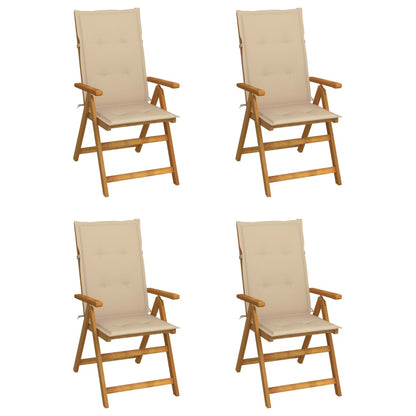 Garden Reclining Chairs 2 Pcs With Cushions Solid Acacia Wood