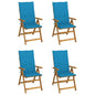 Garden Reclining Chairs 2 Pcs With Cushions Solid Acacia Wood