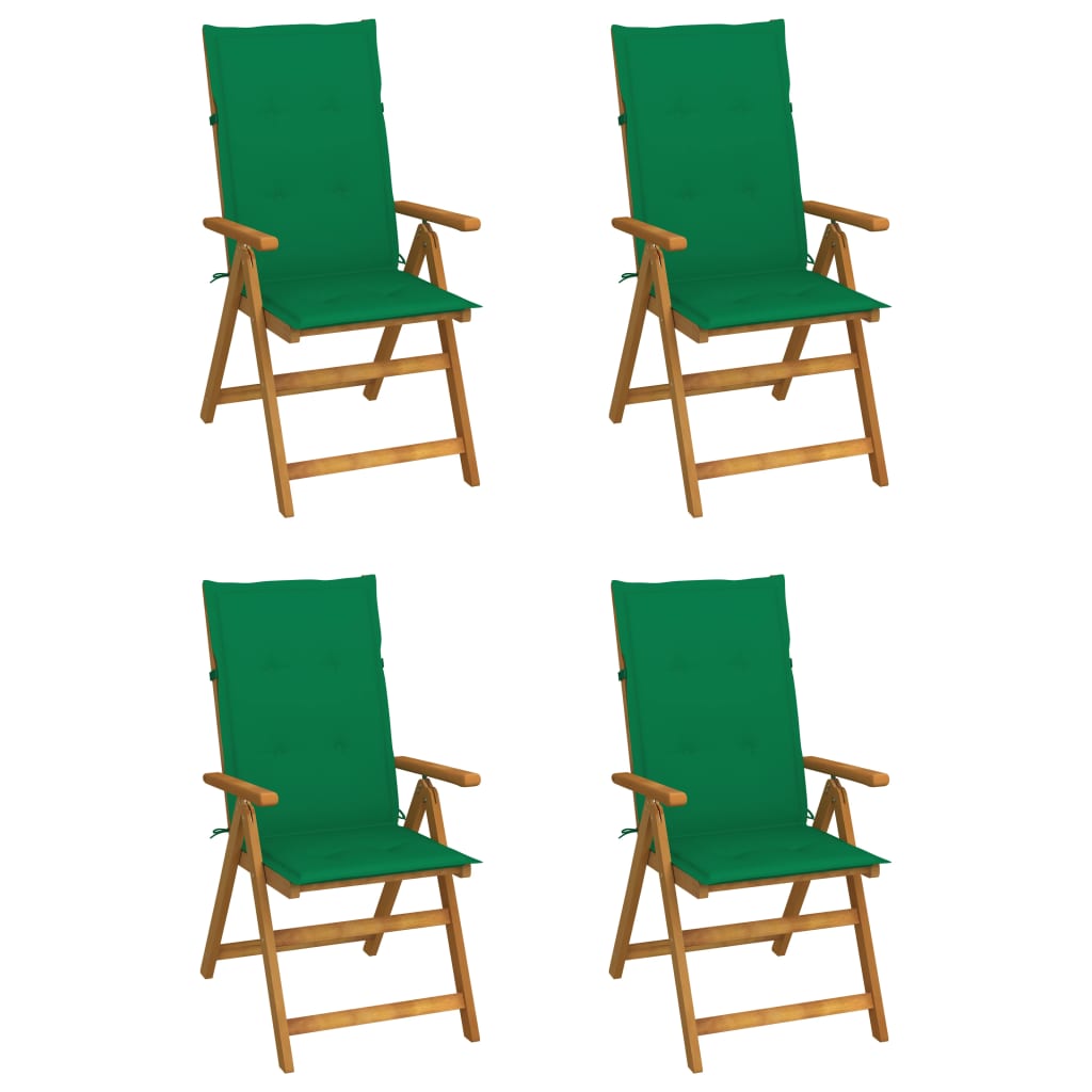 Garden Reclining Chairs 2 Pcs With Cushions Solid Acacia Wood