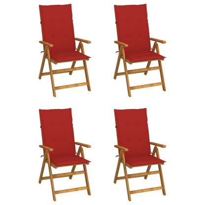 Garden Reclining Chairs 2 Pcs With Cushions Solid Acacia Wood