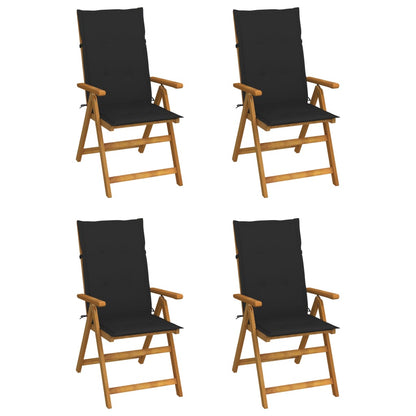 Garden Reclining Chairs 2 Pcs With Cushions Solid Acacia Wood