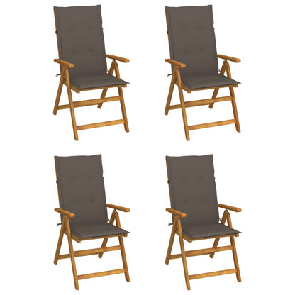 Garden Reclining Chairs 2 Pcs With Cushions Solid Acacia Wood