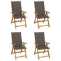 Garden Reclining Chairs 2 Pcs With Cushions Solid Acacia Wood