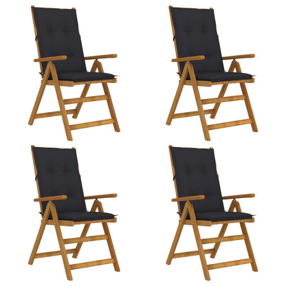 Garden Reclining Chairs 2 Pcs With Cushions Solid Acacia Wood