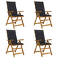 Garden Reclining Chairs 2 Pcs With Cushions Solid Acacia Wood
