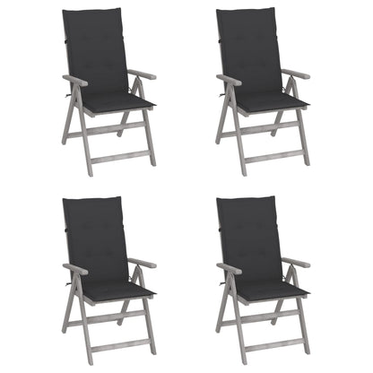 Garden Reclining Chairs 2 Pcs With Cushions Solid Wood Acacia