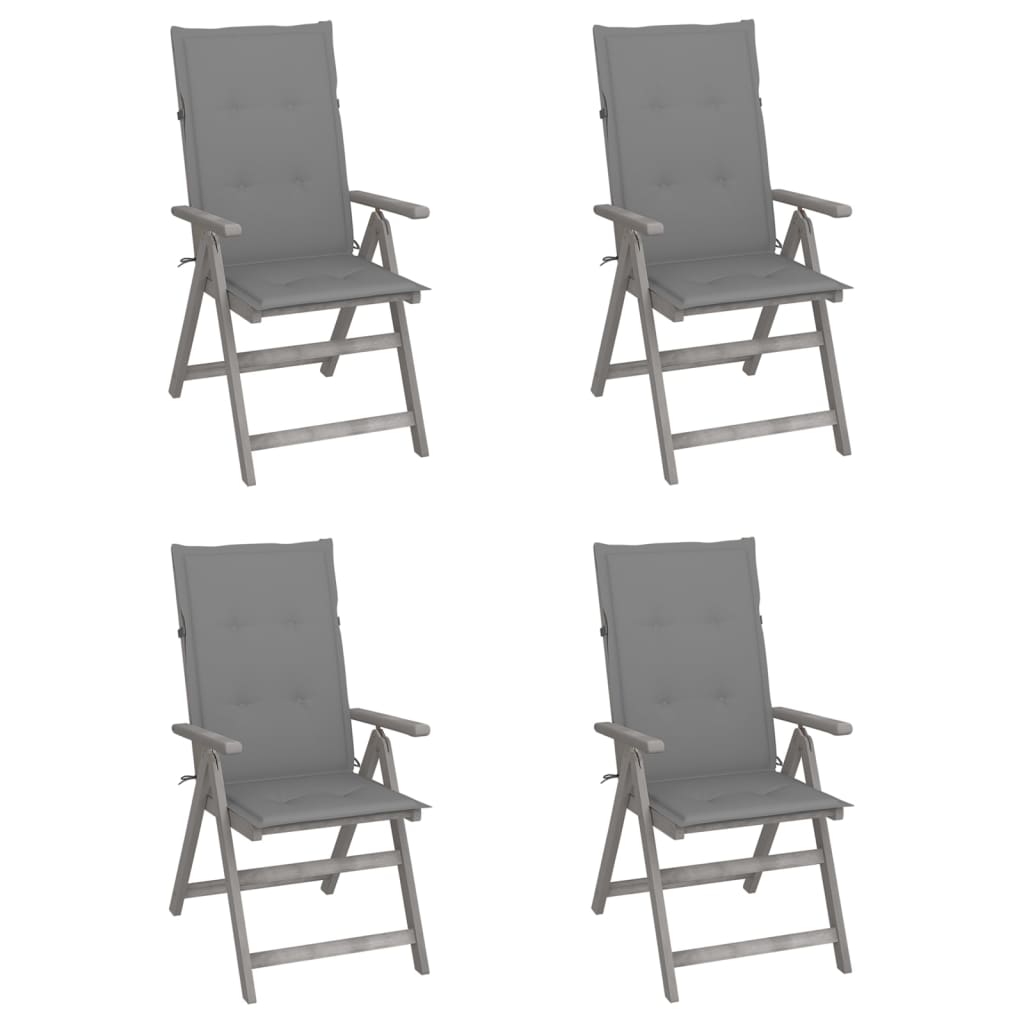 Garden Reclining Chairs 2 Pcs With Cushions Solid Wood Acacia