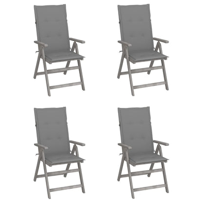 Garden Reclining Chairs 2 Pcs With Cushions Solid Wood Acacia