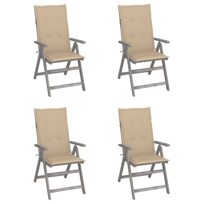 Garden Reclining Chairs 2 Pcs With Cushions Solid Wood Acacia