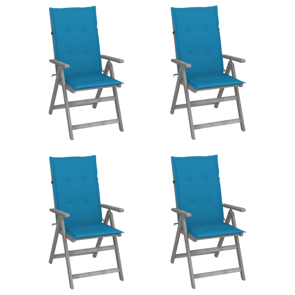 Garden Reclining Chairs 2 Pcs With Cushions Solid Wood Acacia