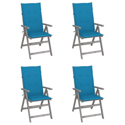 Garden Reclining Chairs 2 Pcs With Cushions Solid Wood Acacia