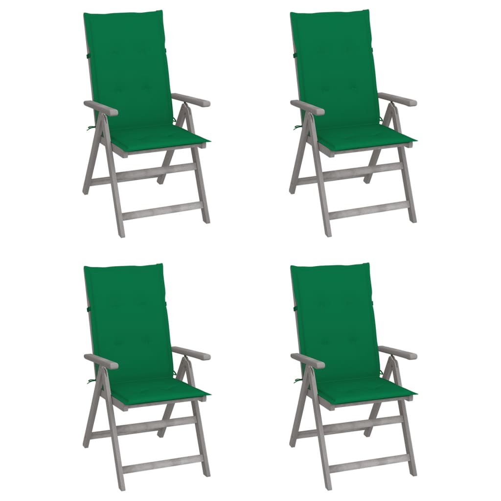 Garden Reclining Chairs 2 Pcs With Cushions Solid Wood Acacia