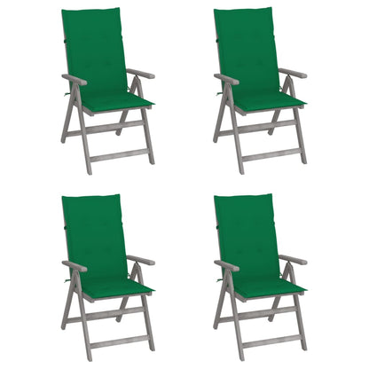 Garden Reclining Chairs 2 Pcs With Cushions Solid Wood Acacia