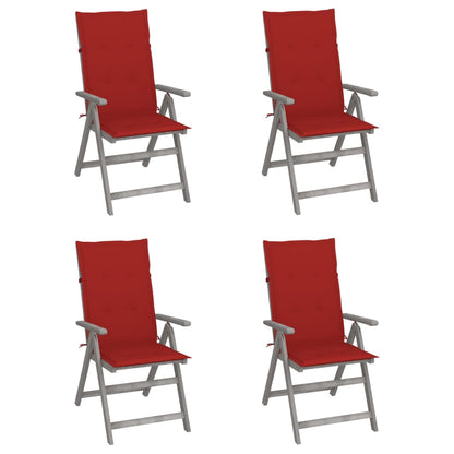 Garden Reclining Chairs 2 Pcs With Cushions Solid Wood Acacia