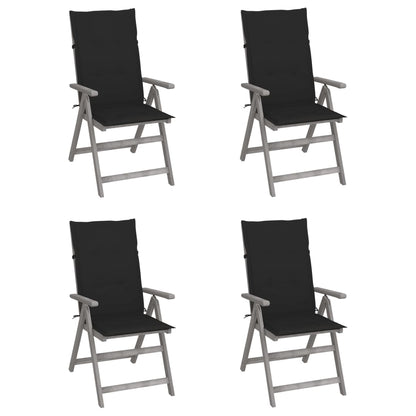 Garden Reclining Chairs 2 Pcs With Cushions Solid Wood Acacia