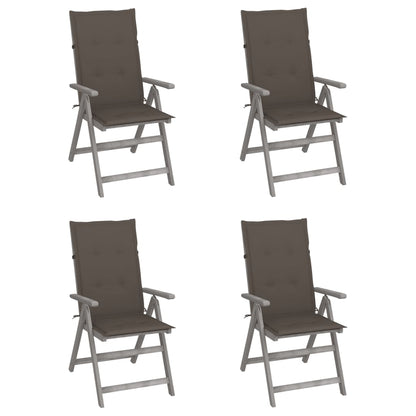 Garden Reclining Chairs 2 Pcs With Cushions Solid Wood Acacia