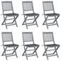 Folding Outdoor Chairs 4 Pcs With Cushions Solid Acacia Wood