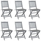 Folding Outdoor Chairs 4 Pcs With Cushions Solid Acacia Wood