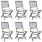 Folding Outdoor Chairs 4 Pcs With Cushions Solid Acacia Wood