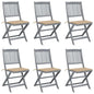 Folding Outdoor Chairs 4 Pcs With Cushions Solid Acacia Wood